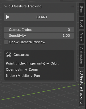 3D Gesture Tracking Tool Interface