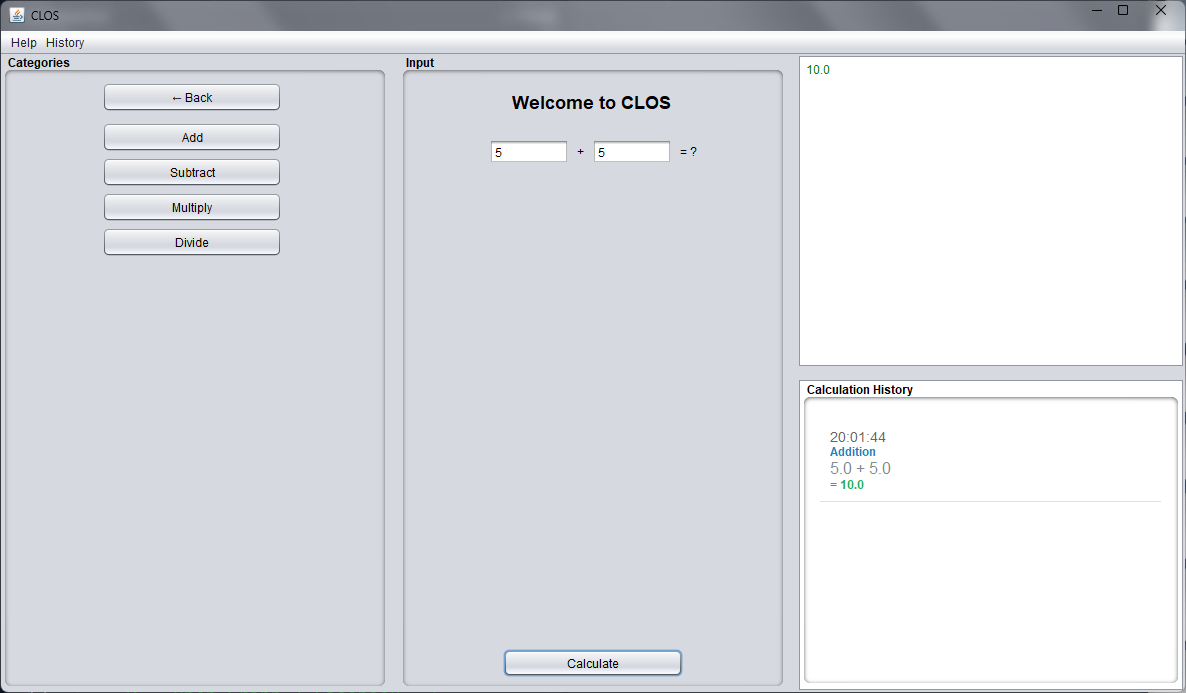 Addition demonstration