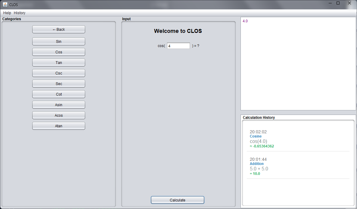 Cosine demonstration