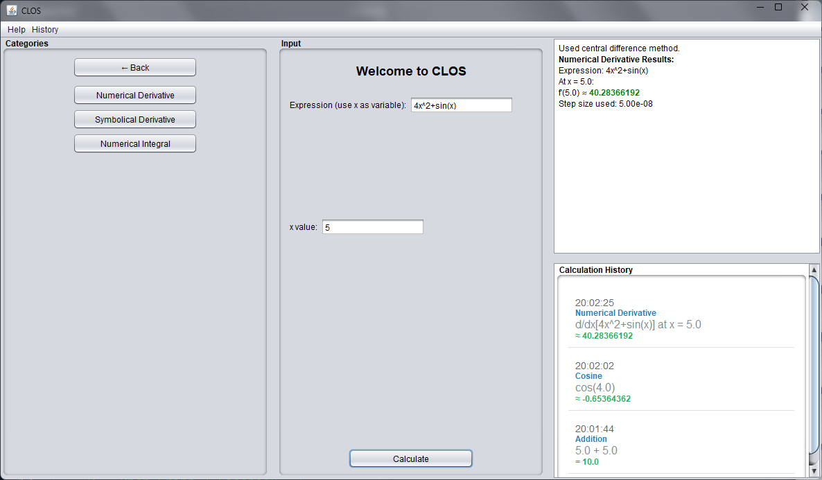 Definite derivative solver demonstration