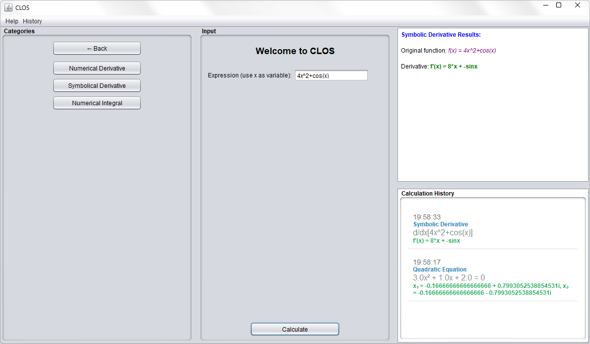 CLOS UI alternate view