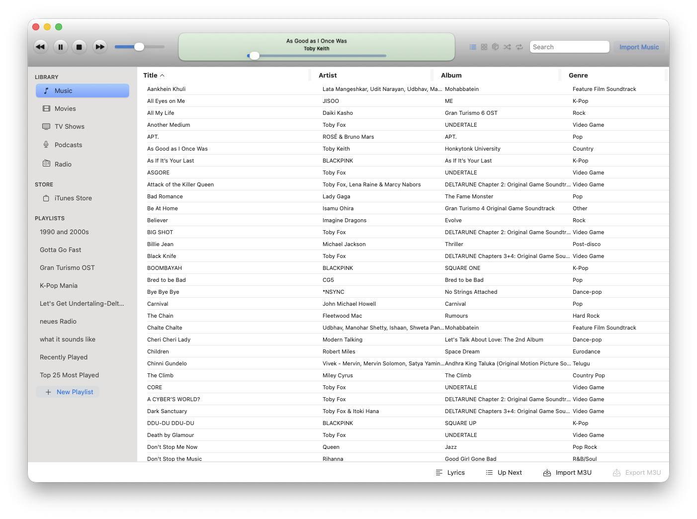 Song List View