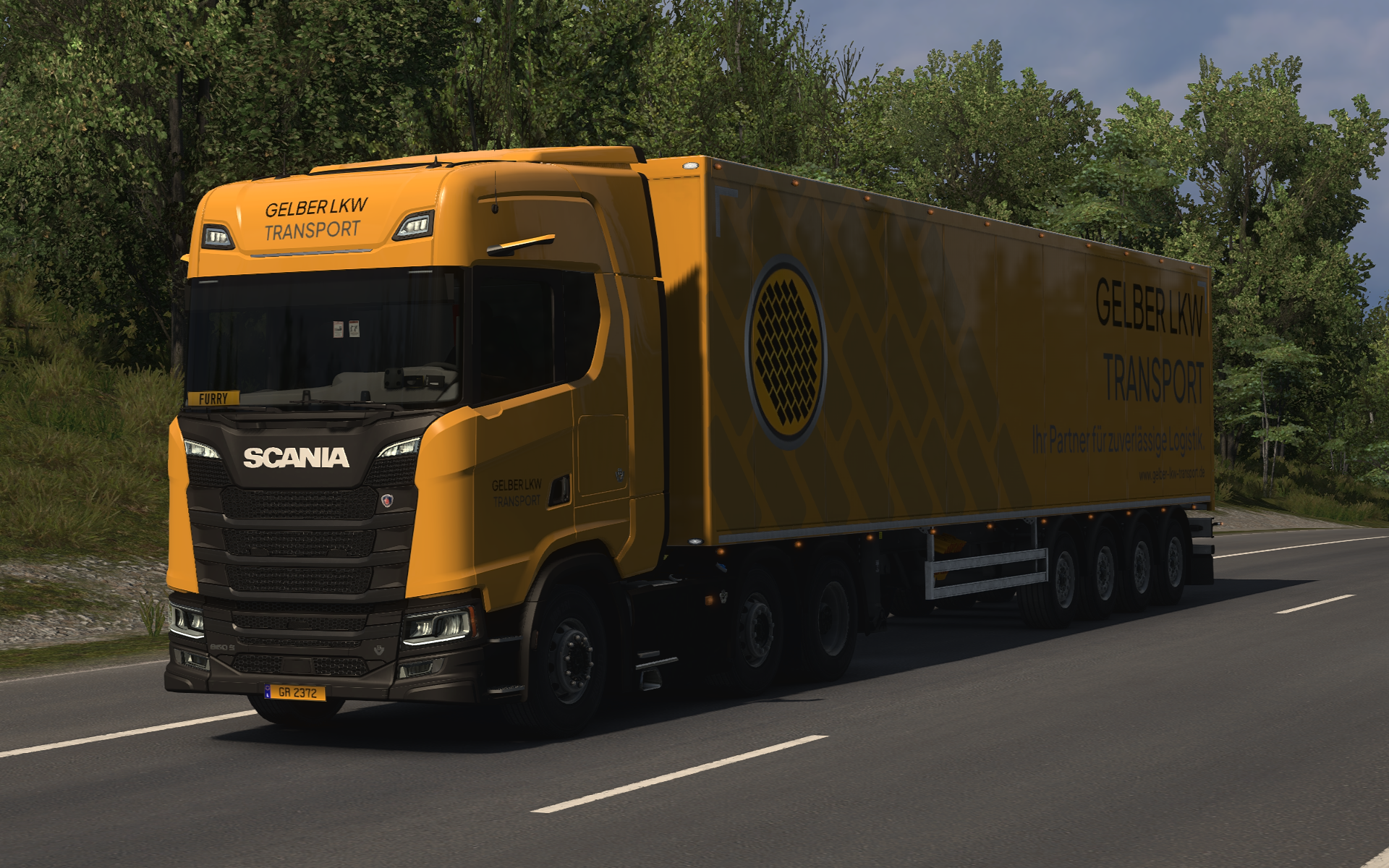 Gelber LKW Trailer